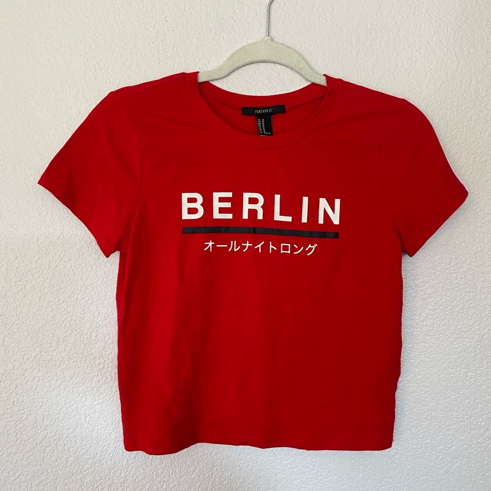 Red Graphic Cropped Baby tee